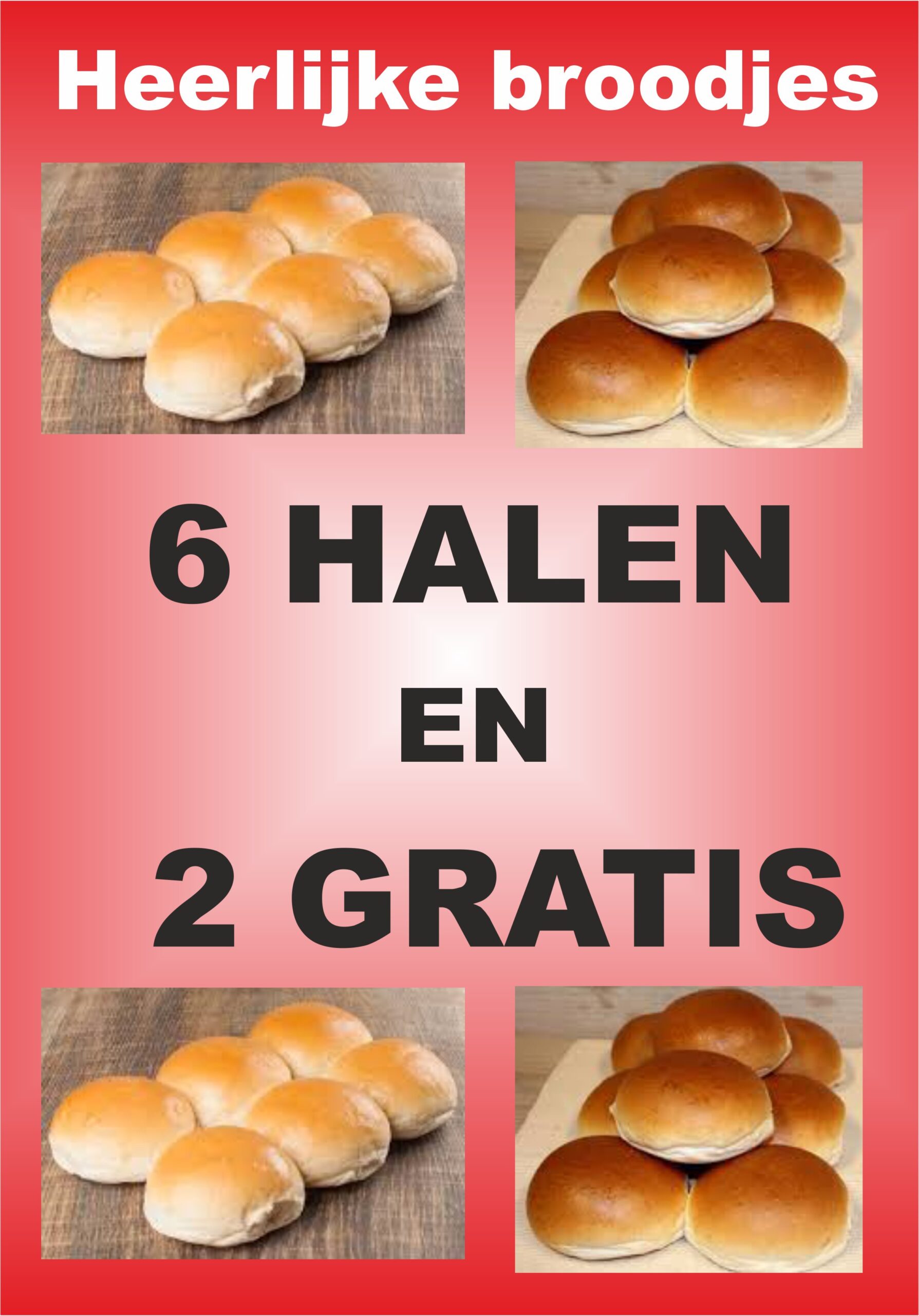 broodjes 6 en 2 gratis